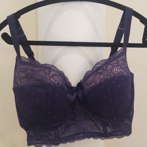 EVOLLOVE Night Sky Longline Bra 32G Blue